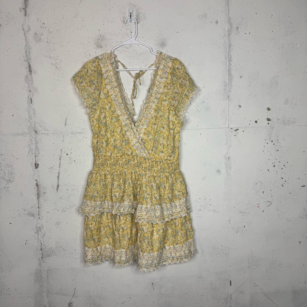 American Eagle Floral Eyelet Ruffle Dress Cottagecore XL